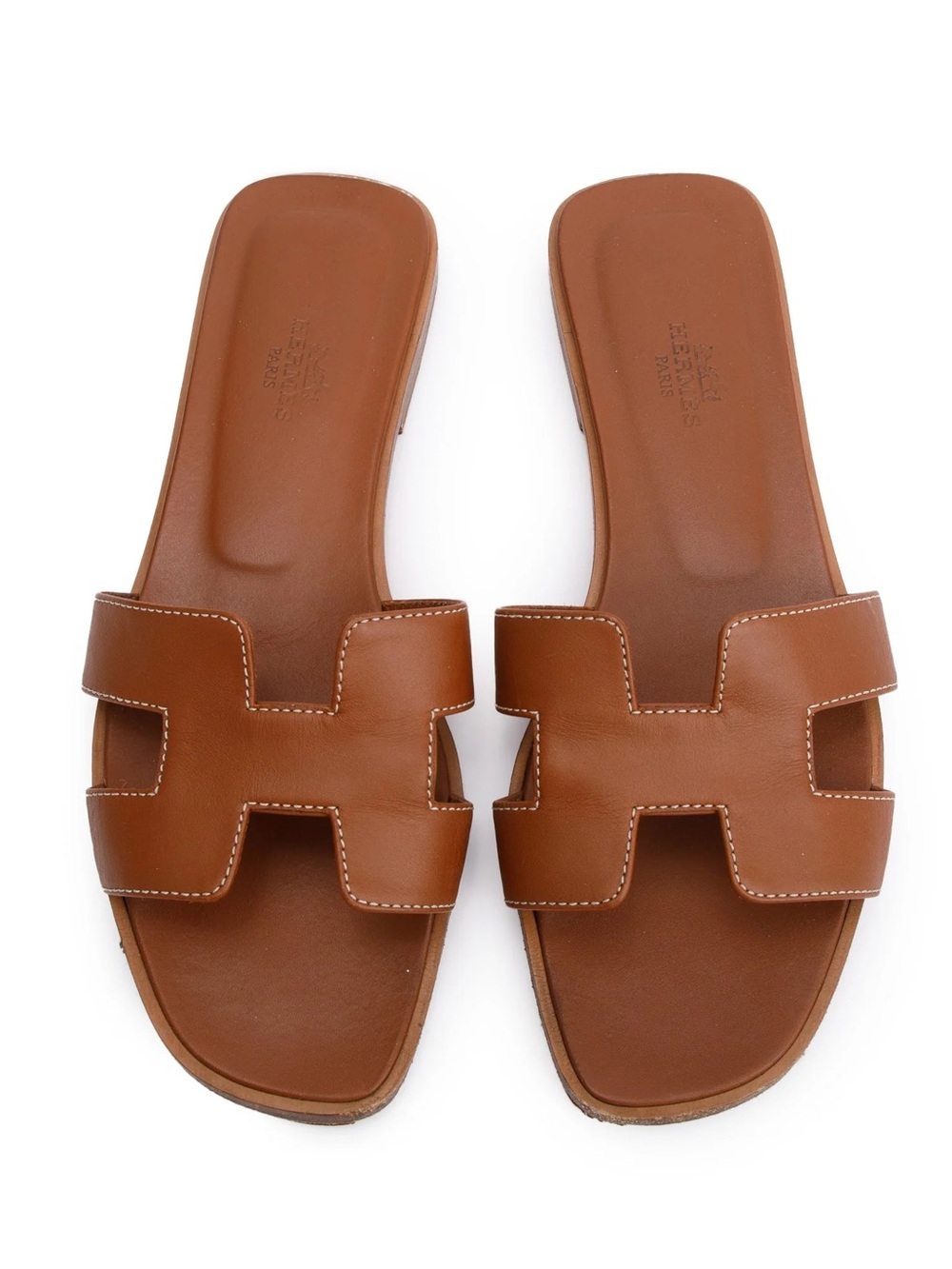 Hermès Oran Sandals in Brown Leather